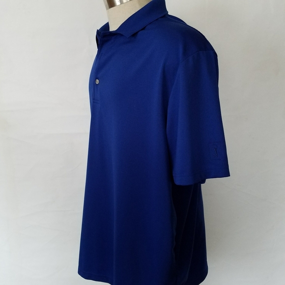 MENS SIZE LARGE PGA TOUR BLUE COLLARED SHORT SLEEV - Picture 3 of 7